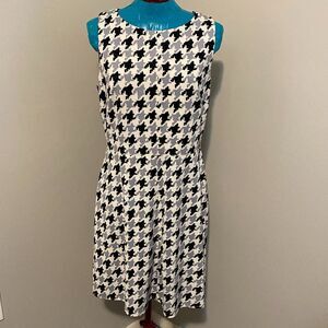 Donna Morgan Vintage Style Hounds Tooth Fitted Dress Size 12